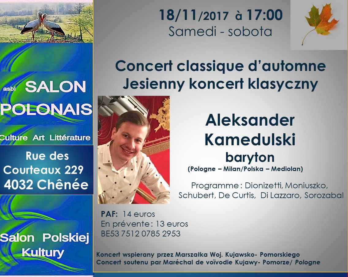 Affiche. Chênée. Concert classique d'automne. Jesienny koncert klasyczny. 2017-11-18